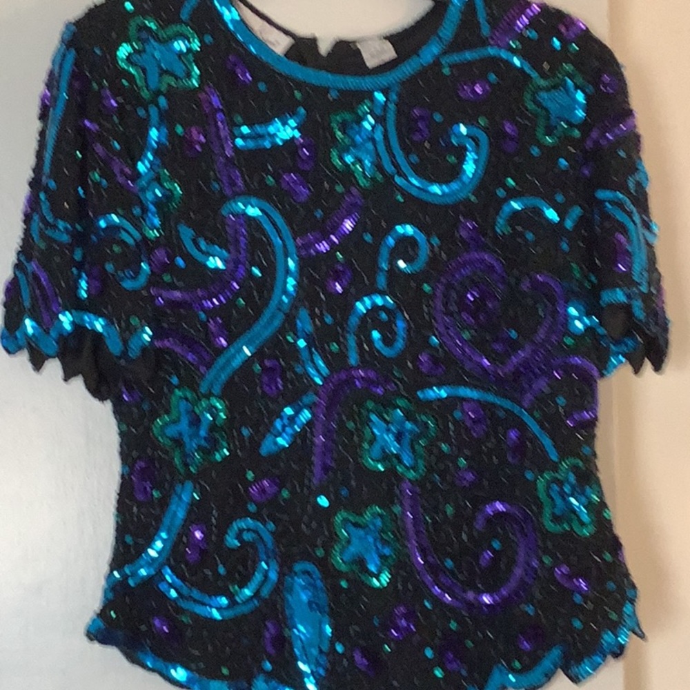 Lawerence Kazan Vintage Sequined Top